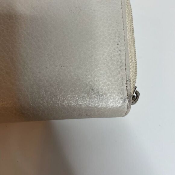 Great American Leatherworks Cream 8" Wallet Wristlet Zipper Snap Genuine Leather - Picture 8 of 9